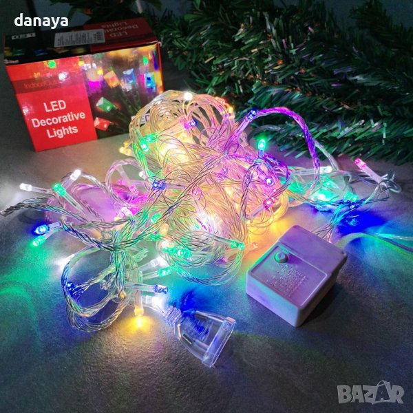 4296 Коледни лампички с конектор, 9 метра, 100 лампички, снимка 1