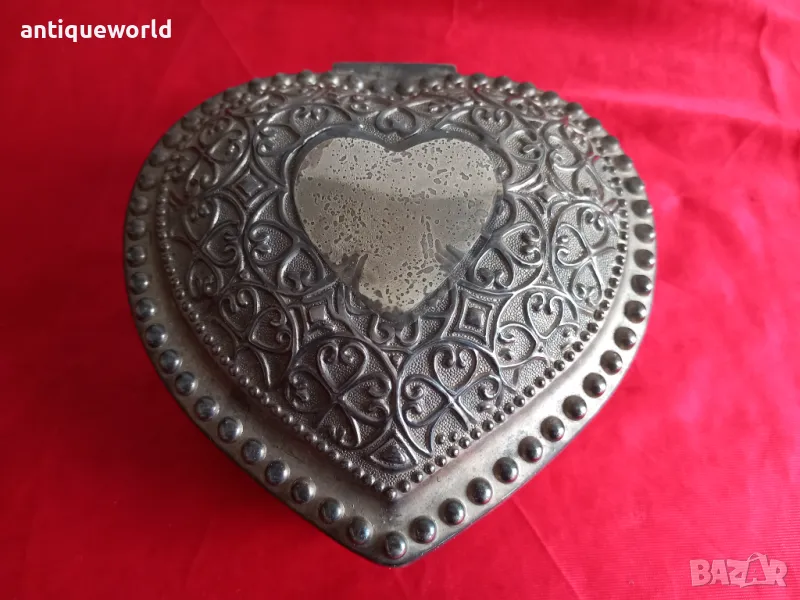 Стара Голяма Посребрена Барокова Кутия за Бижута, снимка 1