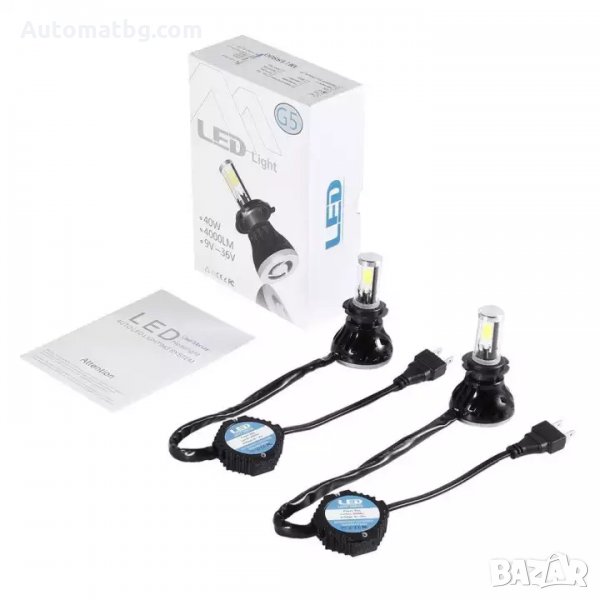 Комплект LED Лед Диодни Крушки за фар Automat, G5 H7 - 80W. 8000 Lm 200% по ярка светлина, снимка 1
