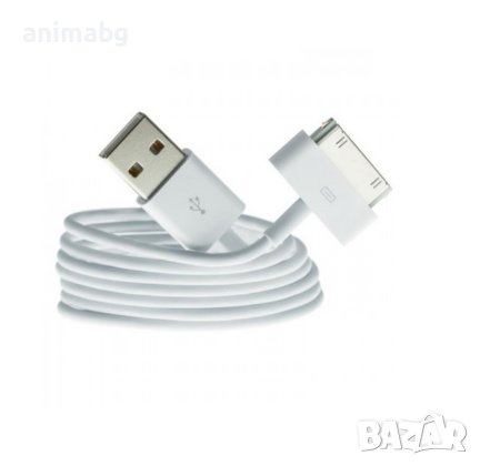 ANIMABG USB дата кабел за iPhone 4, USB2.0 интерфейс, Бял, снимка 1