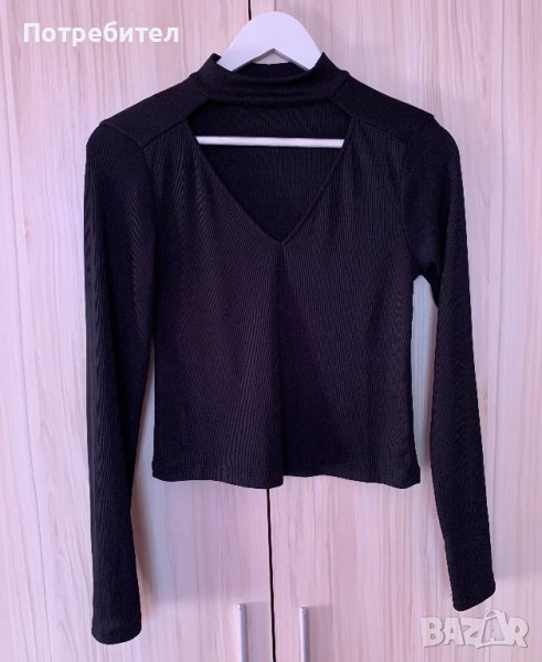 Черна рипс блуза, снимка 1
