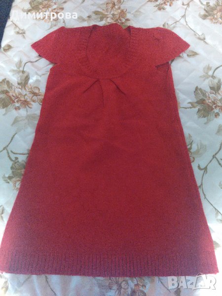 Червена зимна рокля/туника (може и коледна), снимка 1