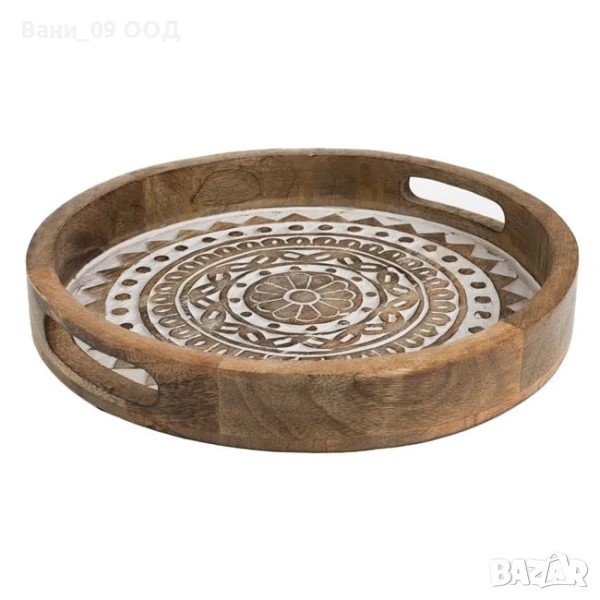 Дървен поднос "Мандала", снимка 1