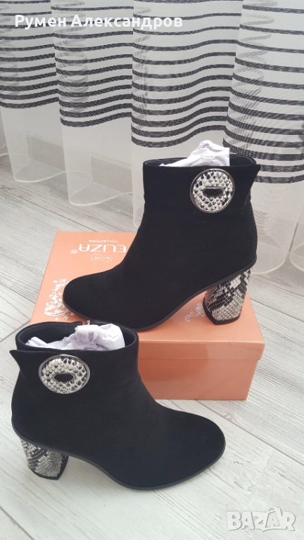 Чисто нови черни велурени дамски боти ELIZA РАЗМЕР 38, снимка 1