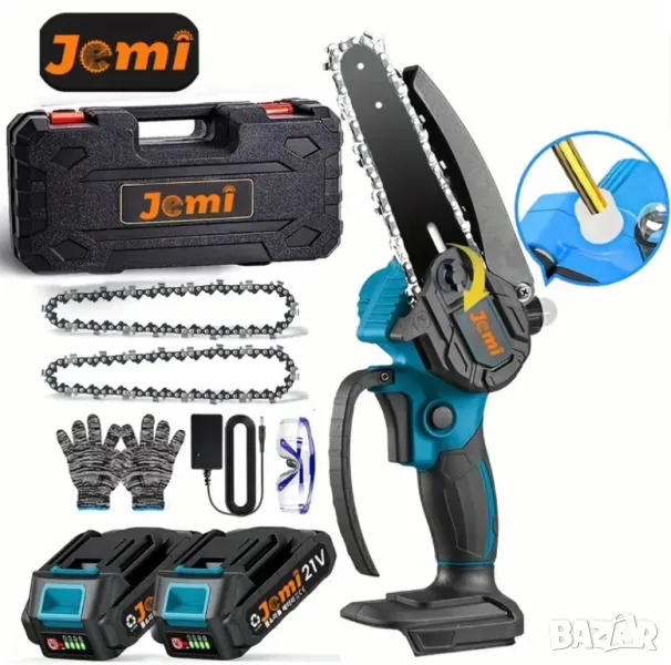 🌲🔋 МОЩЕН ВЕРИЖЕН ТРИОН 21V С 2 БАТЕРИИ + ПЪЛЕН КОМПЛЕКТ АКСЕСОАРИ – САМО ЗА 129.99 ЛВ! 🔋🌲, снимка 1