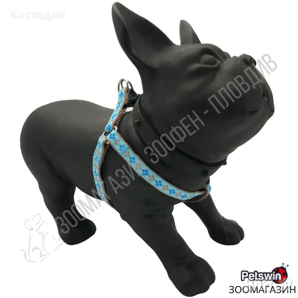 Нагръдник за Куче - XS, S, M, L - 4 размера - Dog Harness A Romb L. Blue - Pet Interest, снимка 1