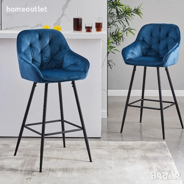 Комплект от 2бр бар столове тип щъркел, височина 108 см CLIPOP C-U-BS-0087BU, снимка 1