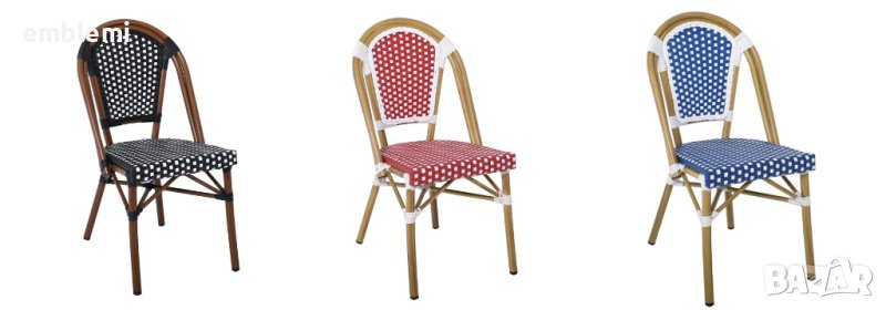 Стол трапезен PARIS Chair Alu Walnut/Wicker , снимка 1