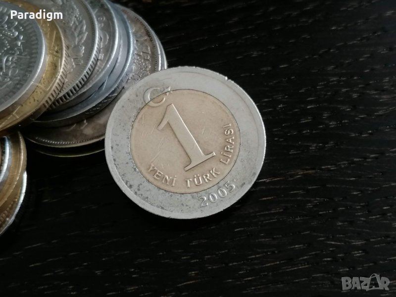 Монета - Турция - 1 лира | 2005г., снимка 1