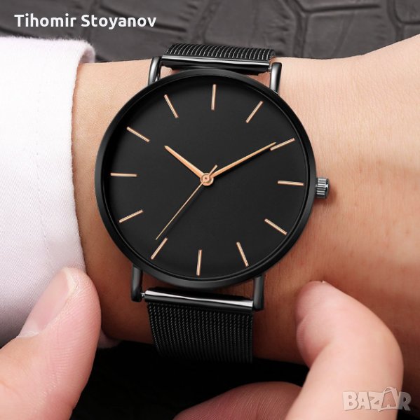 Дамски часовник ултратънък черен, снимка 1