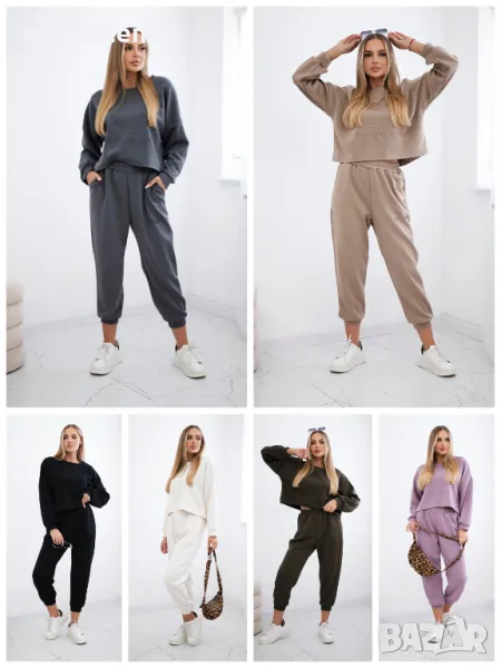 Дамски вискозен комплект суичър + панталон Amour, 9цвята , снимка 1