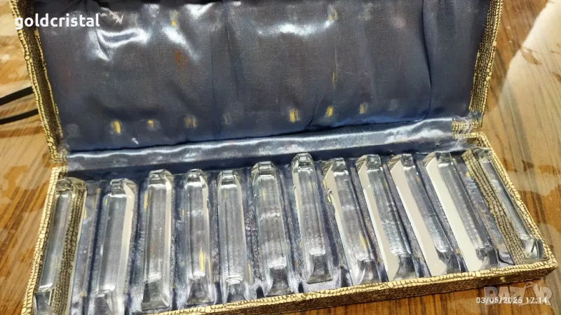 стари кристални поставки за прибори за хранене , снимка 1