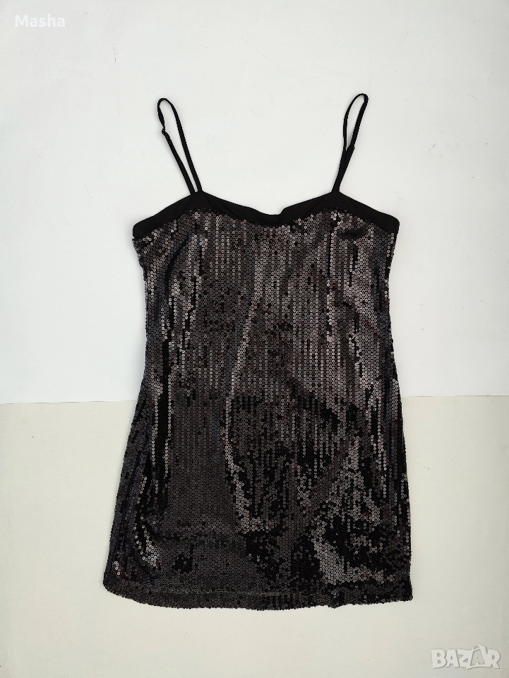 Черна коктейлна рокля с пайети L/XL, снимка 1