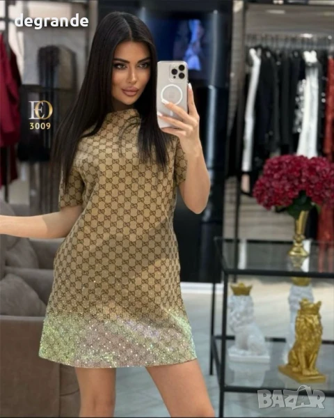 Отново налична Gucci блестяща рокля ВИДЕО НА МОДЕЛА, снимка 1