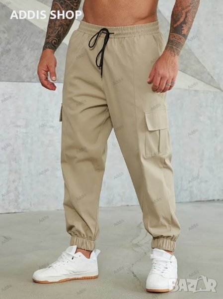 Мъжки плътни карго панталони с големи размери, снимка 1