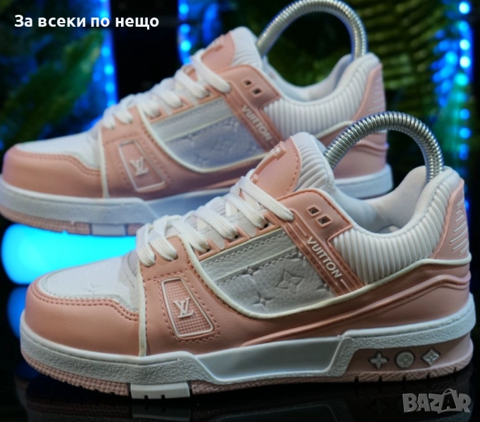 Louis Vuitton Дамски Маратонки С Кутия👟Дамски Спортни Обувки Цвят Бяло и Розово Код S315, снимка 1