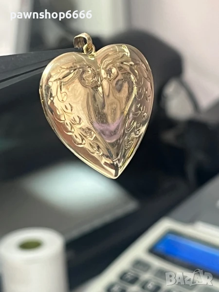 Златен винтидж медальон "Сърце" Tru-Kay – отварящ се, 14К, снимка 1