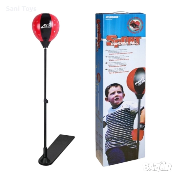  Боксова круша на стойка с ръкавици, снимка 1