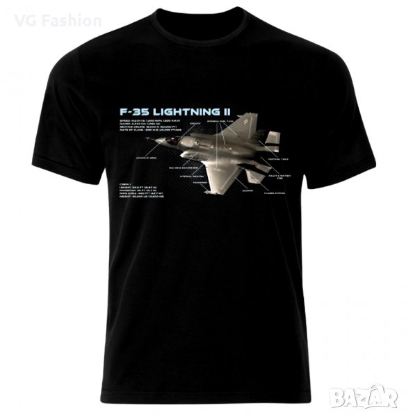 Мъжка Тениска F-35 Lightening Air Fighter Aircraft Jet Luftkampf Flugzeug Blueprint , снимка 1