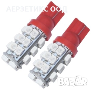 КРУШКА T10 W5W 12V 28LED SMD ЧЕРВЕНА, снимка 1