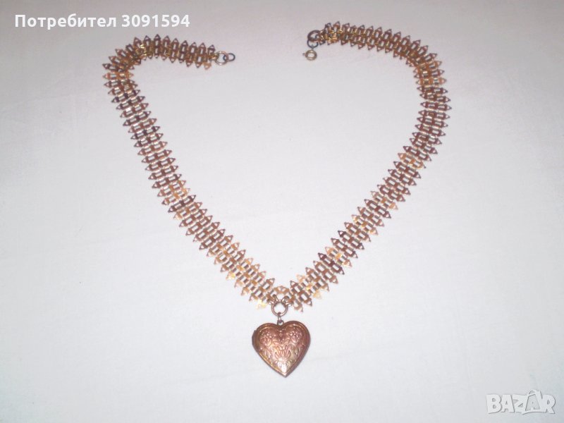 рядак  възрожденски накит от дубле с пандетев сърце, снимка 1