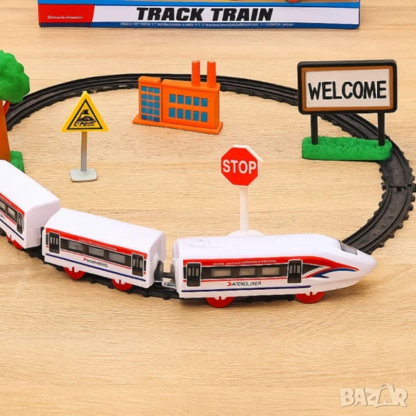 Влак Стрела с 4 вагона - Вълнуващо пътуване за малките любители на влакове, снимка 1