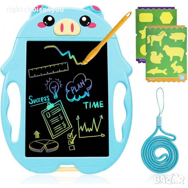 Вечен цветен детски LCD таблет за чертане, писане, рисуване, 2 стилуса, снимка 1