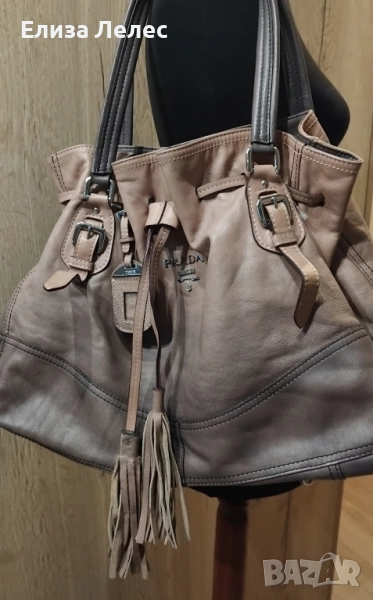 Prada ombre bag чанта от естествена кожа , снимка 1