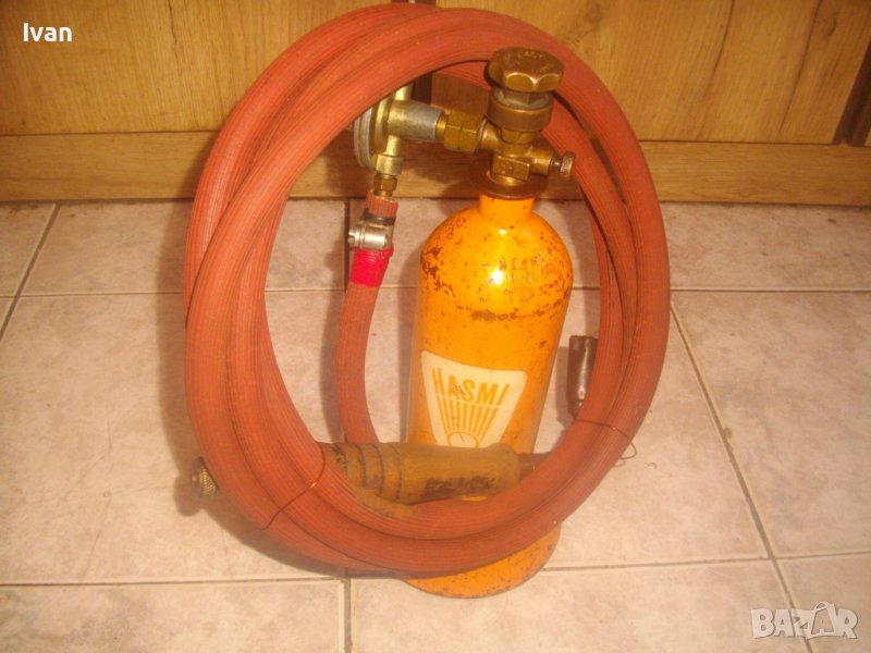 Немска Газова Горелка Пропан-Бутан-С Бутилка/Маркуч/Редуцир Вентил-HASMI-Старо Качество-Отлична, снимка 1