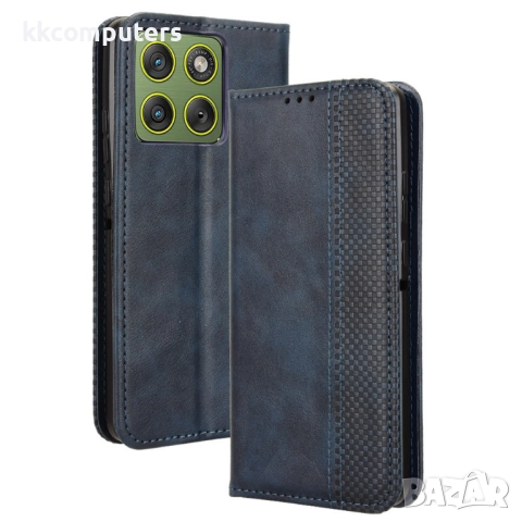 Кожен Ретро Калъф за Motorola Edge 70 5G -Магнитно затваряне, Държач за Карти и Стойка, вкл. Протект, снимка 2 - Калъфи, кейсове - 52399672