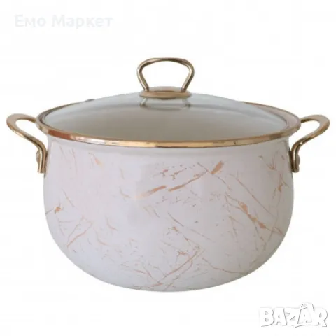 Тенджера Goldmann GM 8017-26B, 26см., Емайл, Индукция, Бял/Старо злато, снимка 9 - Съдове за готвене - 49413041