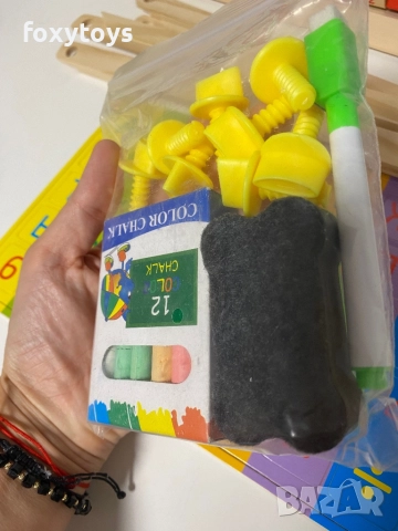 Двустранна дървена магнитна дъска с българската азбука, цифри - 66 см., снимка 12 - Образователни игри - 52432334