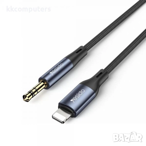 Аудио кабел YESIDO YAU35 AUX 3.5мм - Lightning(iPhone) / 1m / (Черен) Баркод : 2404188