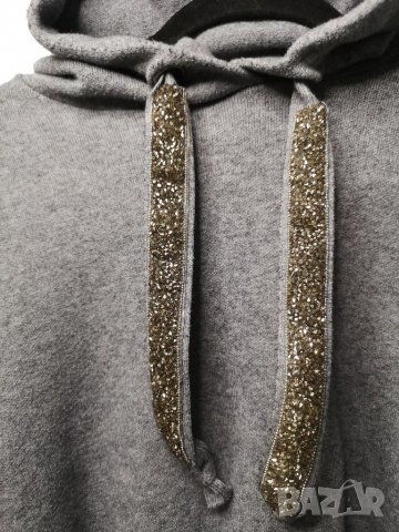 Разпродажба! Zara дамски къс топ с качулка, суичър блестящ с камъчета, М размер, снимка 3 - Блузи с дълъг ръкав и пуловери - 39338221