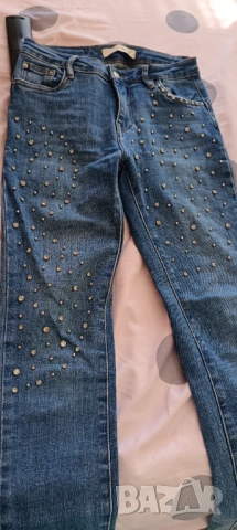 Дамски дънки М рр камъни , снимка 5 - Дънки - 53603640