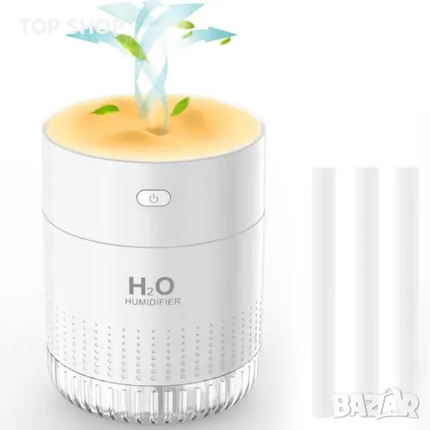 LKV Ултразвуков Мини овлажнител 350мл/LED светлина/автоматично изключване/2 режима,кола/спални/офиси