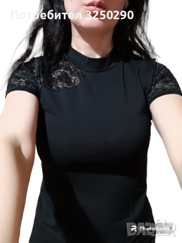 Дамска блуза с дантела , снимка 3 - Ризи - 44909938