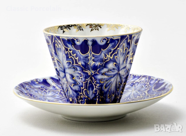 ЛФЗ   Чайна чаша с чинийка „Тетреви“, снимка 4 - Сервизи - 52801758