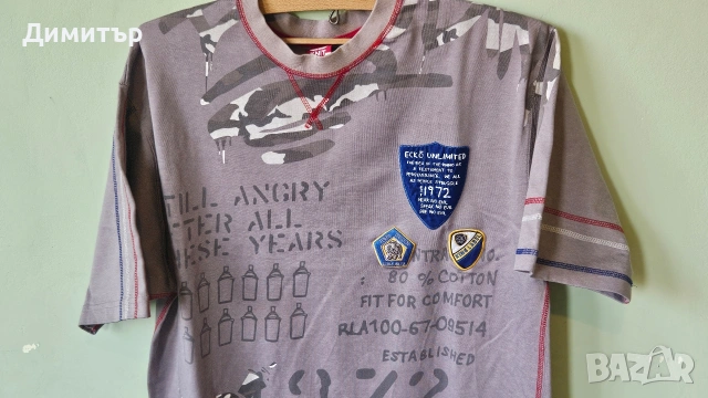 Тениска Ecko Unltd Large Rap Hip-Hop Gangsta 2pac , снимка 2 - Тениски - 53406080