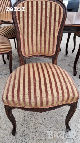 Комплект маса и шест стола масив, снимка 7 - Маси - 53034241