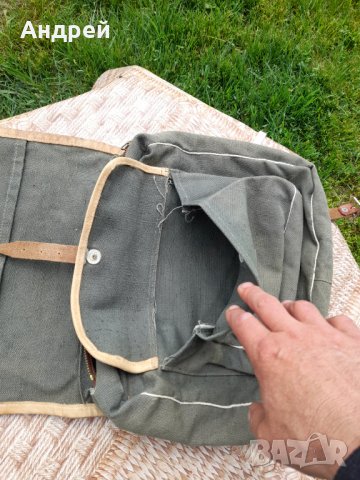 Стара брезентова чанта #12, снимка 7 - Антикварни и старинни предмети - 40644539