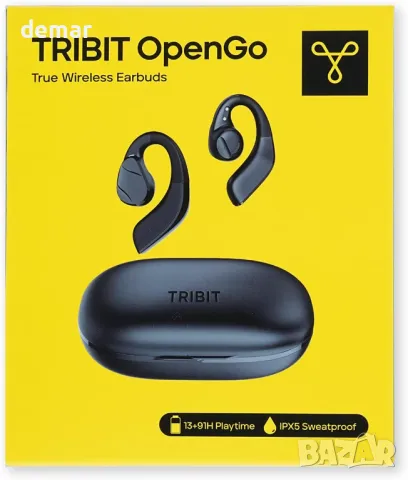 Слушалки Tribit OpenGo Open-Ear, Bluetooth, Ергономични кукички за уши, 104 ч, IPX5, черни, снимка 8 - Безжични слушалки - 48165880