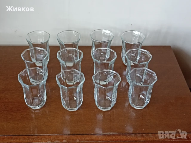 Комплект от 12 стъклени чаши за ракия и др., снимка 5 - Чаши - 51172231