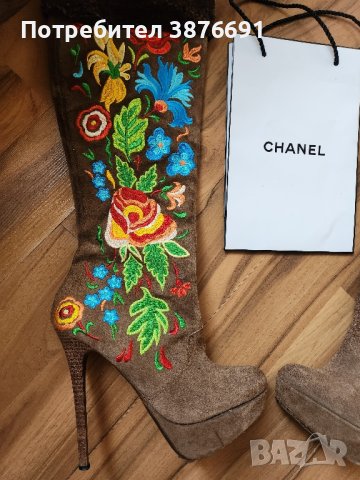 Луксозни ботуши на цветя модел Dolce and Gabanna , снимка 4 - Дамски ботуши - 43033711