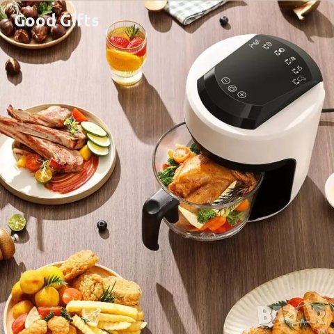 Бутиков Air Fryer 3,5 литра със стъклен корпус - 2000 W, снимка 5 - Фритюрници - 40839615