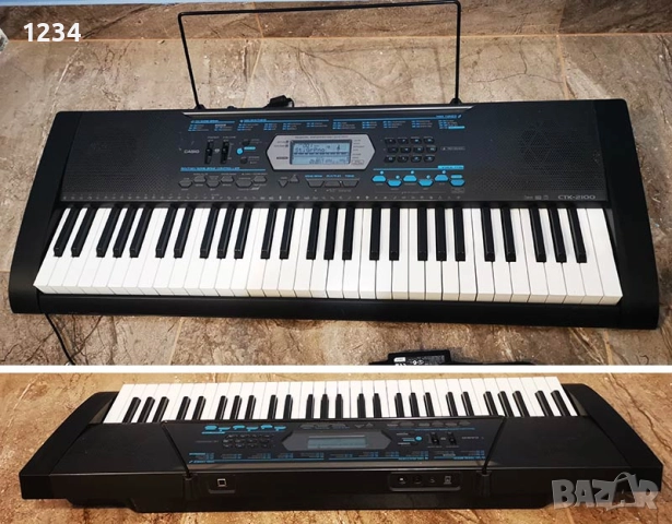 синтезатор клавир CASIO CTK-2100 пиано с 5 октави плътни клавиши и USB