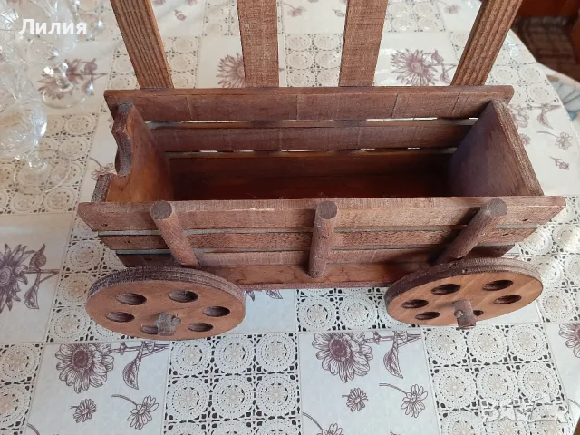 Стойка за вино и чаши, дървена - идея за подарък, снимка 2 - Декорация за дома - 48325597