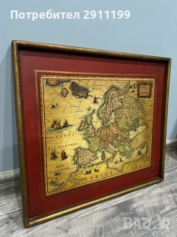 Картина с карта на света и на Европа, 2 бр., снимка 7 - Картини - 53395679