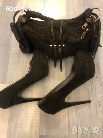 Дамски обувки - велур с чанта, снимка 13 - Дамски обувки на ток - 31639404