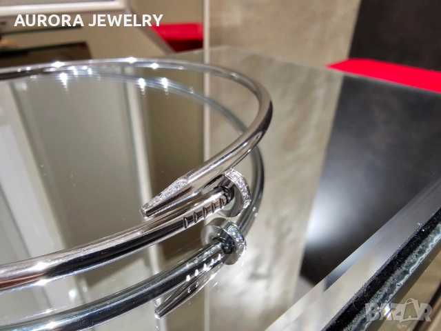 CARTIER Nail Juste un Clou Classic Silver Diamonds Колие Пирон, снимка 6 - Колиета, медальони, синджири - 52833113